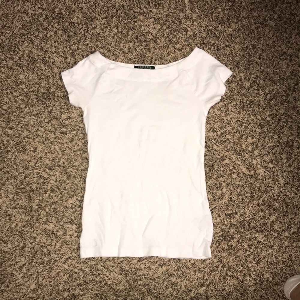 White boatneck shirt